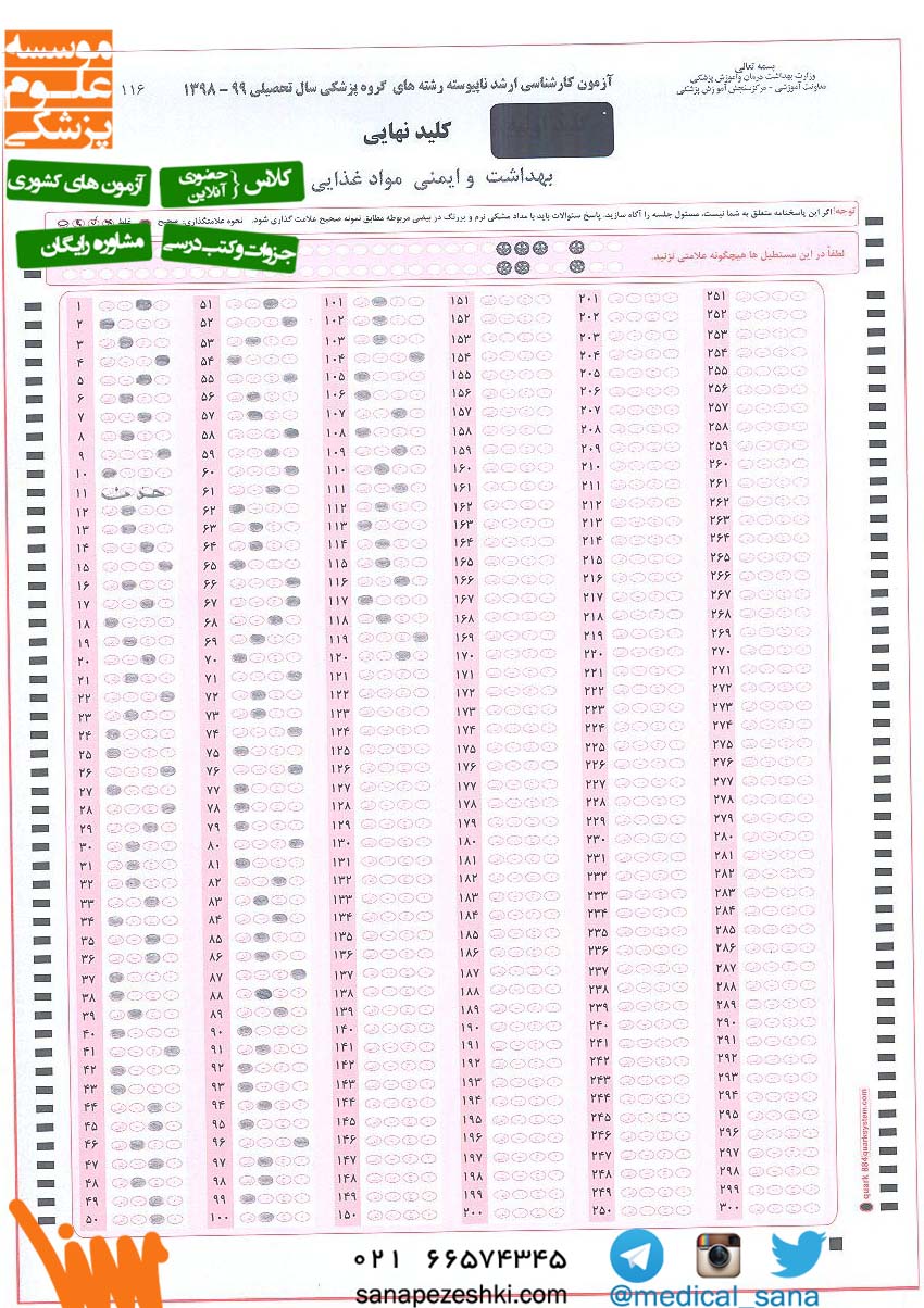 soalat arshad emeni mavad ghazayi 98